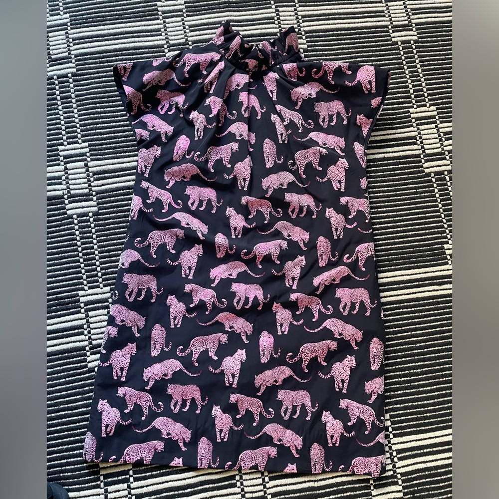 ANN MASHBURN Black and Pink Patterned Dress